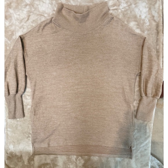 Cherish Sweaters - CHERISH Women Oatmeal Turtleneck Sweater Dolman Sleeve Casual Cozy Soft Pockets